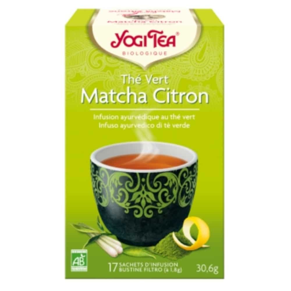 yogi tea – the vert matcha citron infusion ayurvedique the vert, matcha et zeste de citron sachets bio – 17u