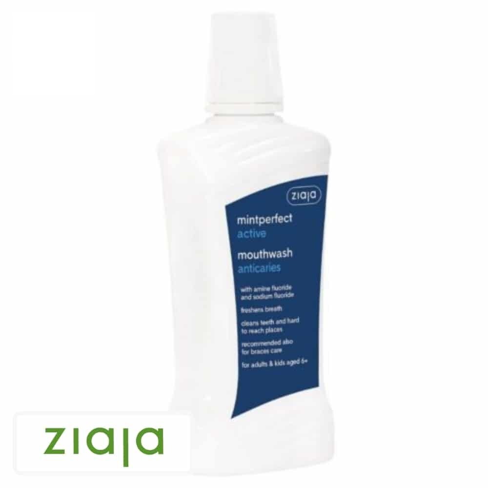 ziaja – mintperfect active bain de bouche anti caries – 500ml